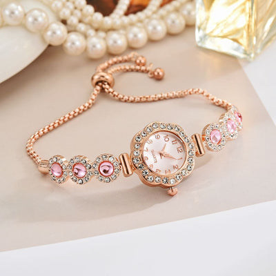 Free Pull-out Bracelet Women's Watch Fashion Color Diamond